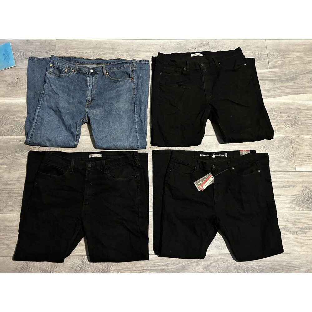 Mens Jeans Lot of 4 Levis 505 Beverly Hills Polo Club Size 38x30 Blue Black
